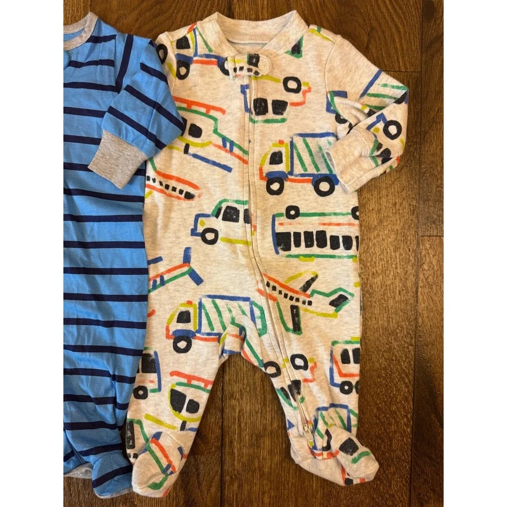 Carters Baby Boy 3 Months Footed Sleepers Lot Pajamas Outfits Clothes Truck Cars